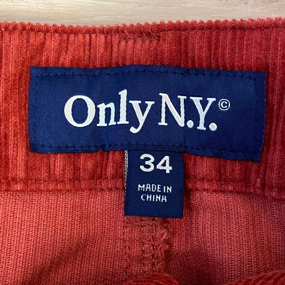 Only NY Corduroy Shorts Mens 34 Retro 70s Surf Rust Red Utility Pockets - Picture 3 of 6